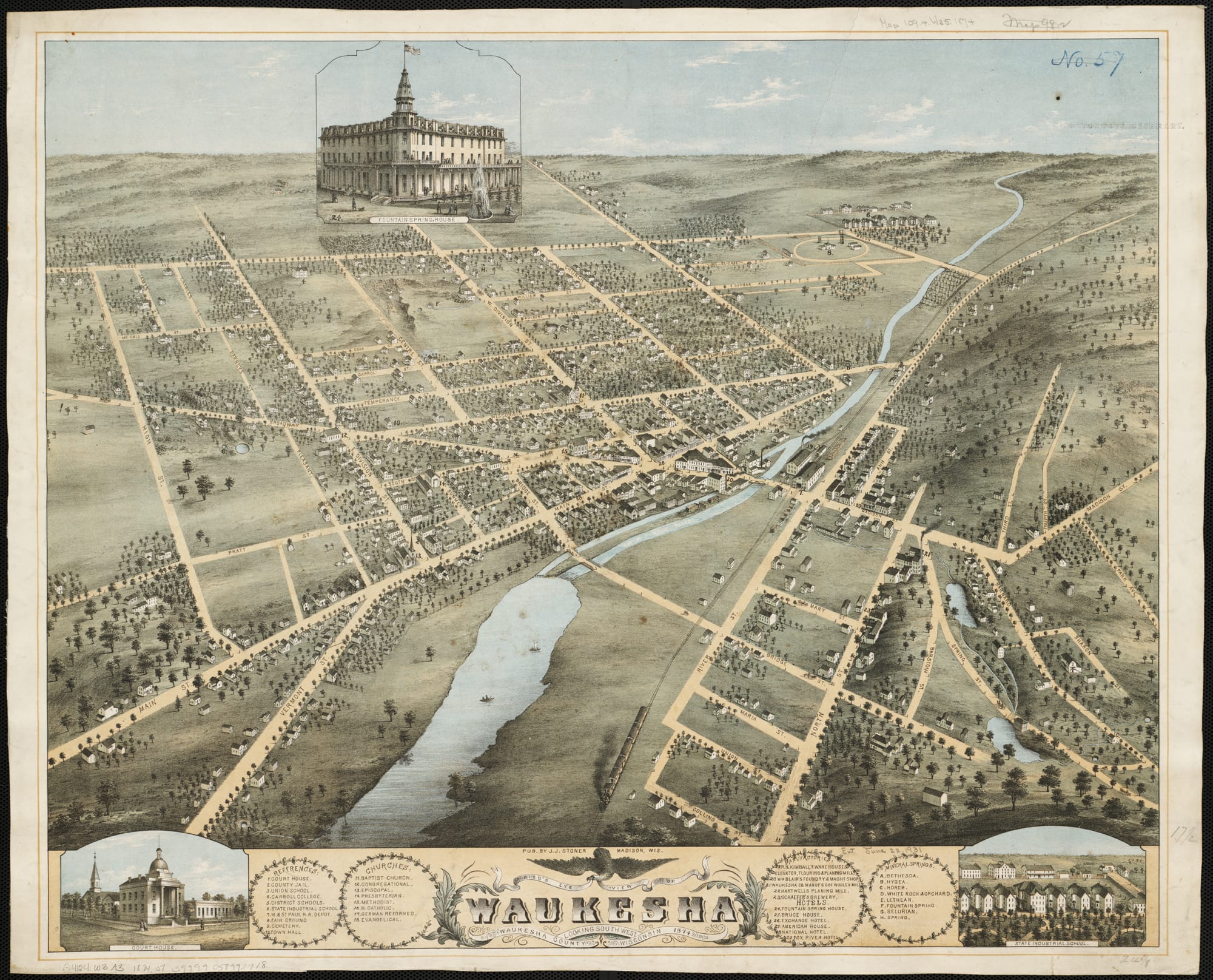 View of Waukesha, Wisconsin during the Springs Era